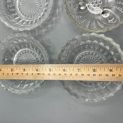 Lot of Retro Miscellaneous Pattern Glass Bowl Dishes