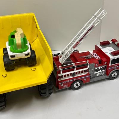 Tonka toy lot fire truck tow truck dump truck