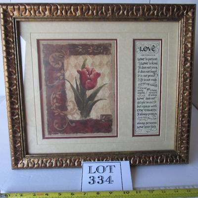 Floral Print With Love Poem