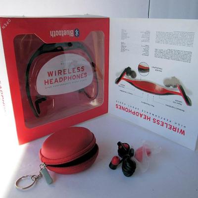 Wireless Headphones in Box and Ear Buds in Case