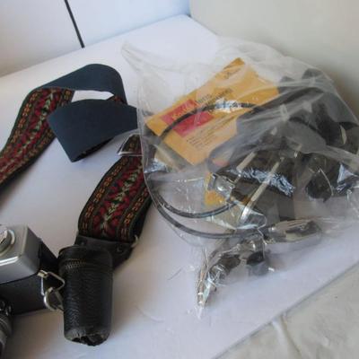 Vintage Minolta Camera with Accessories and Case and Extra Lense