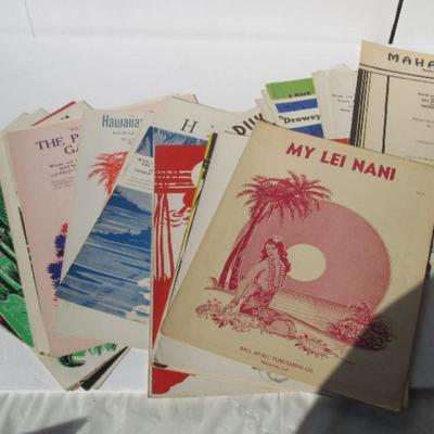 Lot of Vintage Sheet Music, Mostly Tropical/Hawaiian