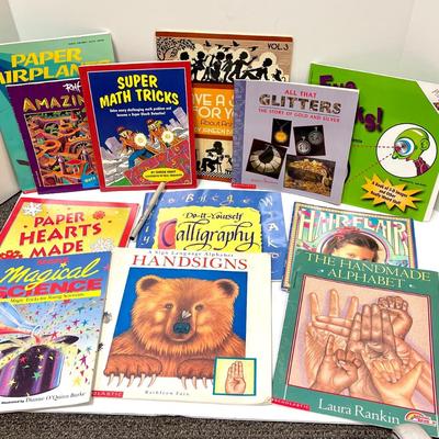 Book Lot - 11 Children's Story Books - designs, sign language, calligraphy