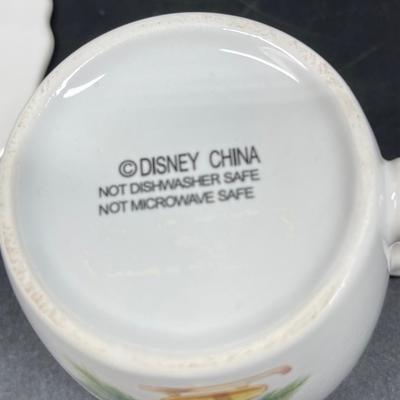 Disney teacup & saucer set, 4 sets Mickey Goofy Tinkerbell Dumbo