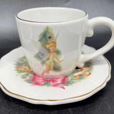 Disney teacup & saucer set, 4 sets Mickey Goofy Tinkerbell Dumbo
