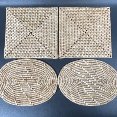 Trivets - 4 trivet lot - woven rafia