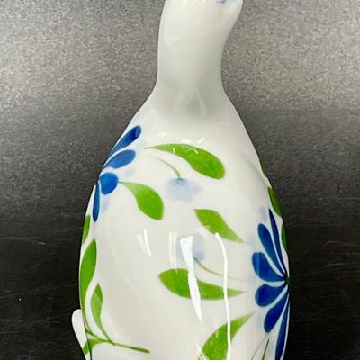 Dansk Sage Song 4" Duck Goose Blue Green Floral design ceramic figurine