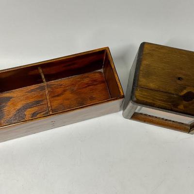 Vintage "Knock on Wood" Co. Recipe Box & wood rectangular box
