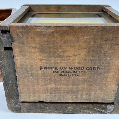 Vintage "Knock on Wood" Co. Recipe Box & wood rectangular box