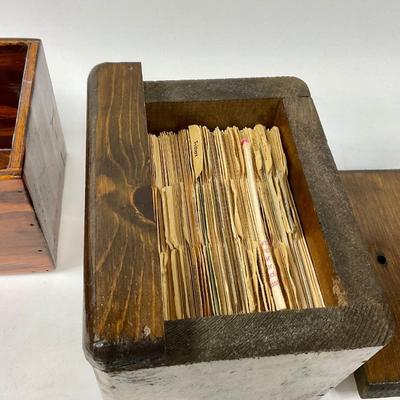 Vintage "Knock on Wood" Co. Recipe Box & wood rectangular box