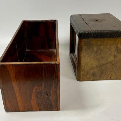 Vintage "Knock on Wood" Co. Recipe Box & wood rectangular box