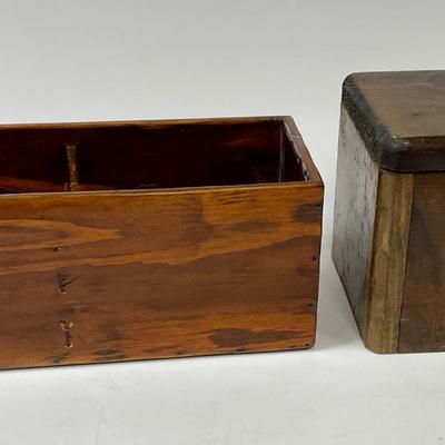 Vintage "Knock on Wood" Co. Recipe Box & wood rectangular box
