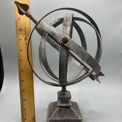 Metal Astrolabe Arrow Globe Marker Garden Yard Art Decor
