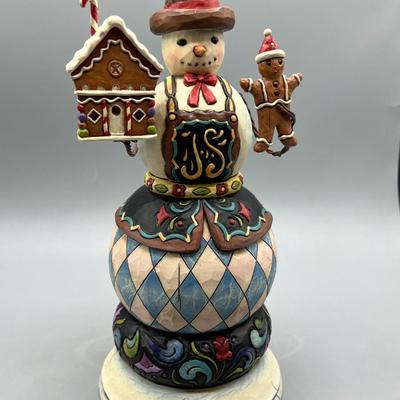 Jim Shore Heartwood Creek Festive Winter Wonders Music Box Wooden Christmas Decor Snowman