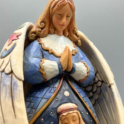 Jim Shore Heartwood Creek Our Savior is Born Wood Angel Religious Holiday Decor