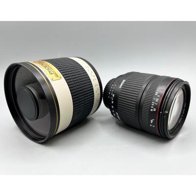 Pair of DSLR Digital Camera Lenses Phoenix 500mm Mirror Lens & Sigma 300mm Macro Lens