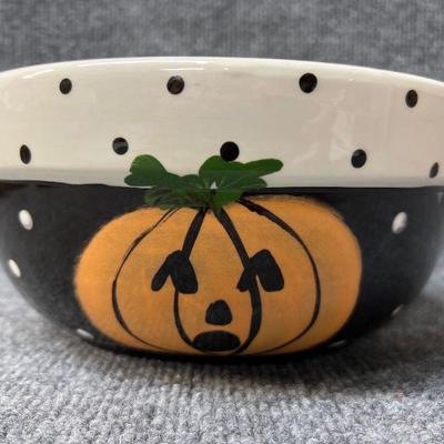 Ceramic Jack-O-Lantern Serving Bowl