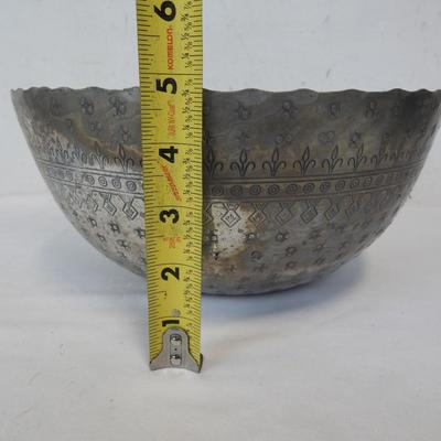 2 pc Metal Kitchen Party: Metal Beverage Tub & Serving Bowl