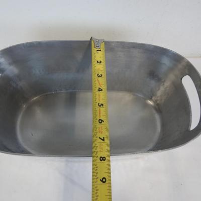 2 pc Metal Kitchen Party: Metal Beverage Tub & Serving Bowl