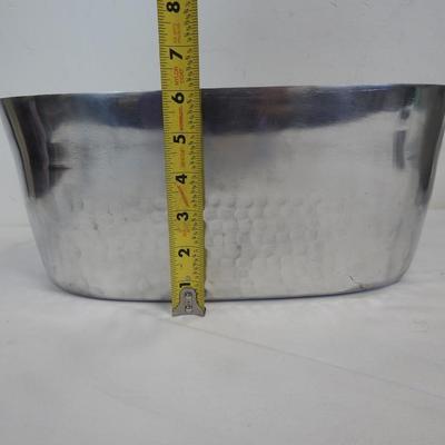 2 pc Metal Kitchen Party: Metal Beverage Tub & Serving Bowl