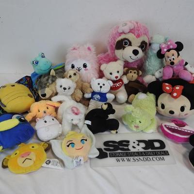 24 pc Stuffed Animal Toys: Minnie Mouse, Bears, Monkeys, Tinkerbell, etc