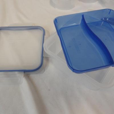 27 pc Kitchen Food Containers, "Snapware" 13 containers, 12 lids, 2 dividers