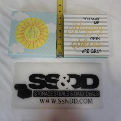 4 pc Wall Decor: You Are My Sunshine & You Make Me Happy When Skies Are Gray