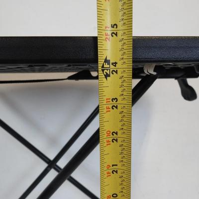 Small Collapsible Folding Table, Black, 18"x26" Adjustable Height: 25"-28" tall
