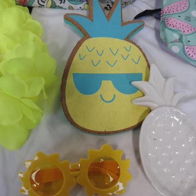 13 pc Pineapple, Melon Backpack, Bracelets, Purse, Zipper Pouches, etc.