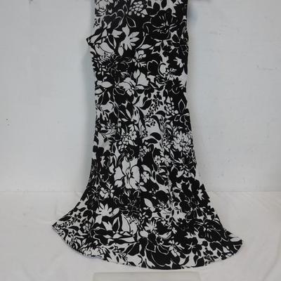B&W Dress by Ann Taylor, Size 4. Crossover Front, Lined
