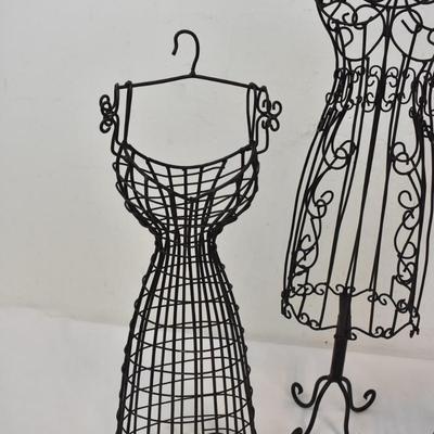 Set of 3 Metal Wire Dress Forms, Table Decor