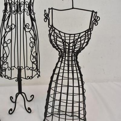 Set of 3 Metal Wire Dress Forms, Table Decor