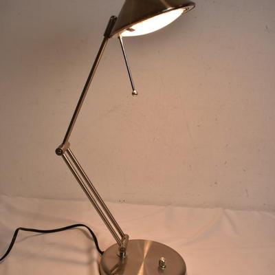Metal Adjustable Desk Lamp, 2 Brightness Settings, 27" Tall