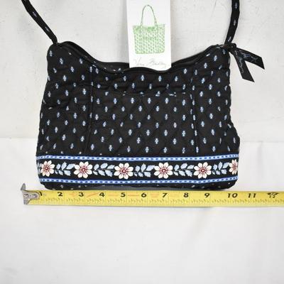 Vera Bradley Blue and Black Quilted Fabric Handbag, New with Care Tag