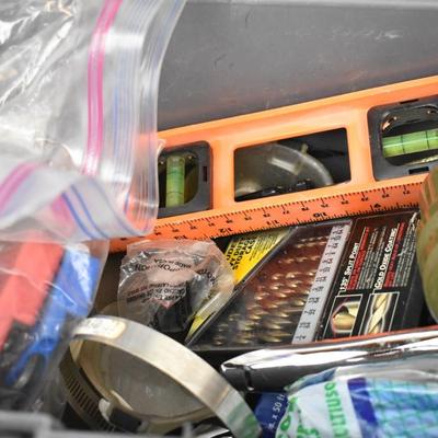 Tuff Stuff Toolbox with Various Tools and Accessories, Drill Bits, Flashlight