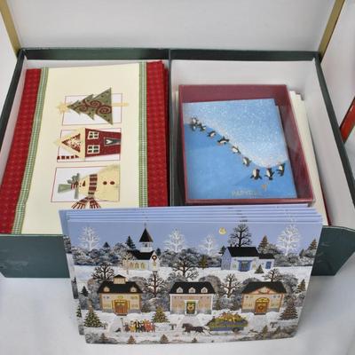 Snoring Santa Decor & Box of Christmas Cards with Envelopes