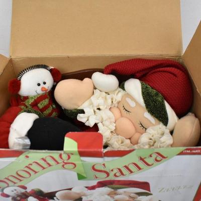 Snoring Santa Decor & Box of Christmas Cards with Envelopes