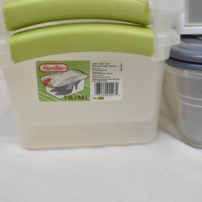 4 Storage Bins with Lids, Small Storage Drawers, and Shelf Liner