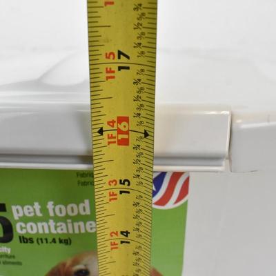 Van Ness 25 lb Dog Food Storage Container on Wheels, Used