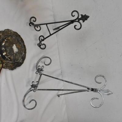 8 Piece Home Decor, Silver Plated plate, Metal Picture Holders
