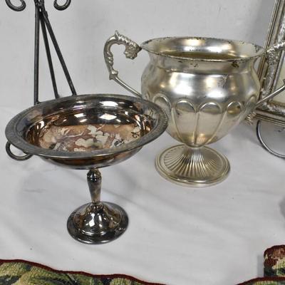 8 Piece Home Decor, Silver Plated plate, Metal Picture Holders