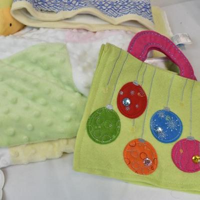 Baby Toys and Accesories: Monkey Puppet, Unicorn, Blanket, and Bibs, Mega Blocks