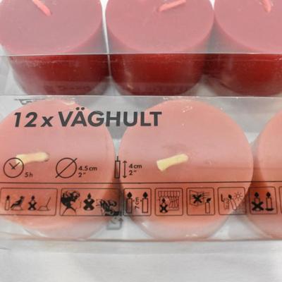 24 Red IKEA Vaghult 5 Hour lasting, 2 Inches and 2 Diameter