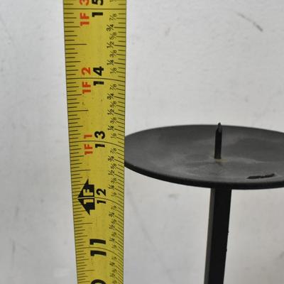 3 Candle Holders, Black Cast Iron in Great Shape, 3 Different Styles