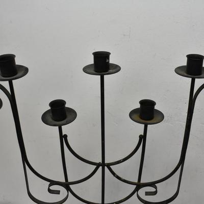 3 Candle Holders, Black Cast Iron in Great Shape, 3 Different Styles