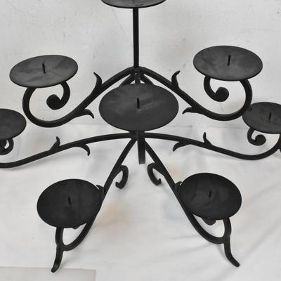 3 Candle Holders, Black Cast Iron in Great Shape, 3 Different Styles