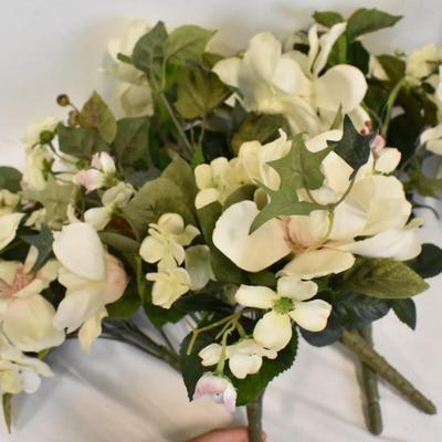 8 piece Fake Floral, White and Purple