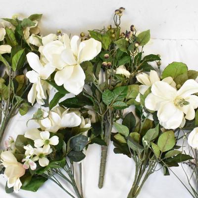 8 piece Fake Floral, White and Purple