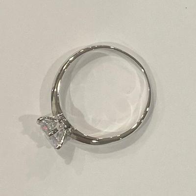 18K Rolled White Gold Plated Engagement Ring