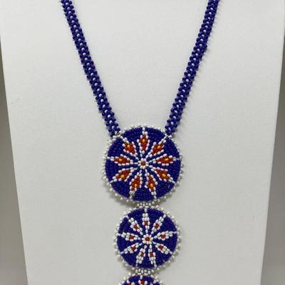 The Blue and White Micro-Bead Necklace